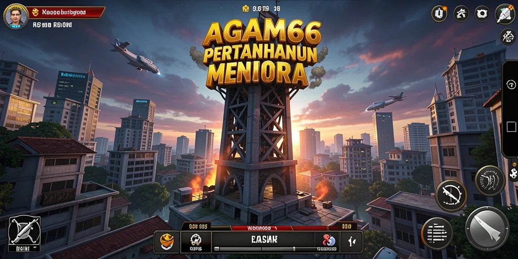 Screenshot utama AGAM66 yang menampilkan tampilan mendebarkan dari gameplay Tower Defense.