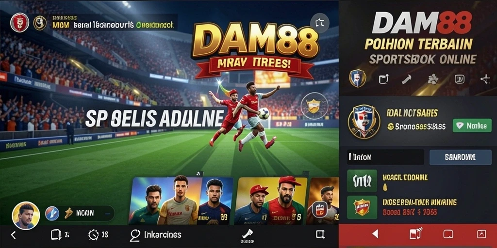 Screenshot DAM88 menampilkan antarmuka taruhan olahraga yang menarik dan interaktif.