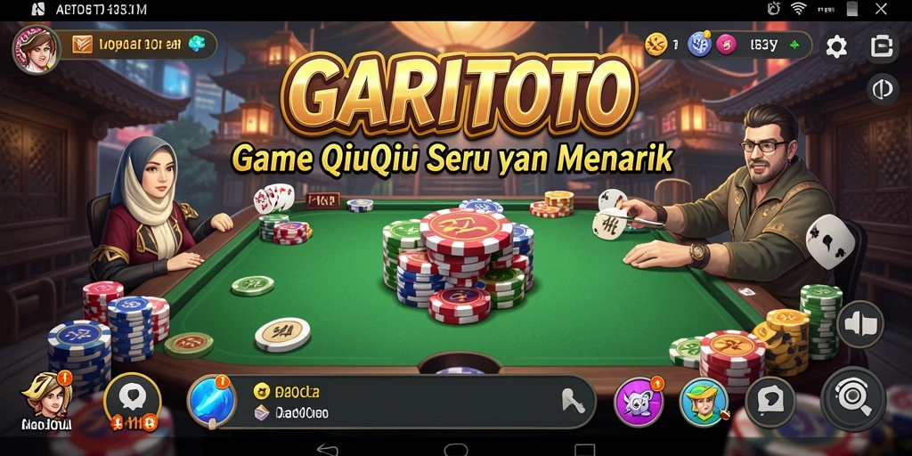 Tampilan gameplay seru di GARITOTO dengan kartu QiuQiu.