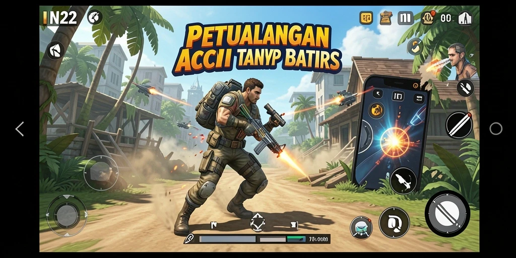 Screenshot gameplay IN22 menampilkan aksi menegangkan di tengah pertempuran.