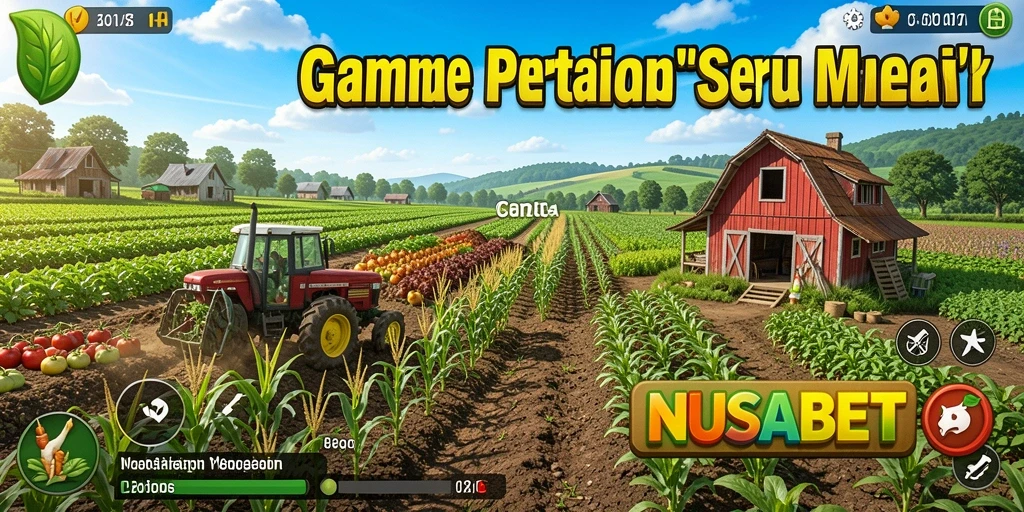 Tangkapan layar utama NUSABET menampilkan gameplay bertani yang menyenangkan.