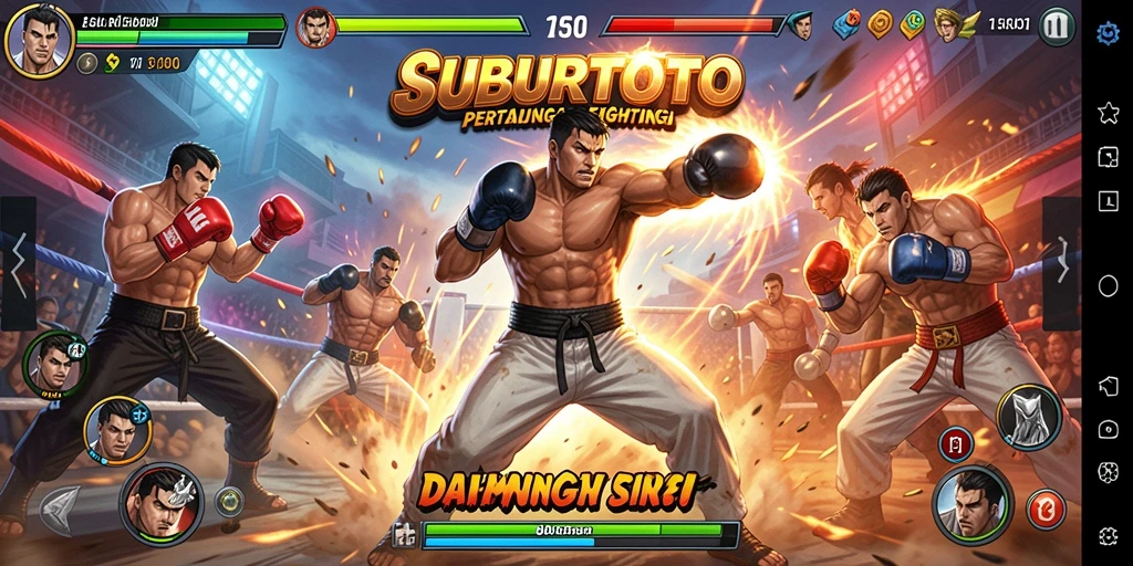 Tampilan gameplay SUBURTOTO yang menegangkan dalam laga pertarungan.