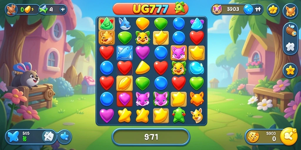 Screenshot gameplay UG777 menampilkan keseruan mencocokkan bentuk.